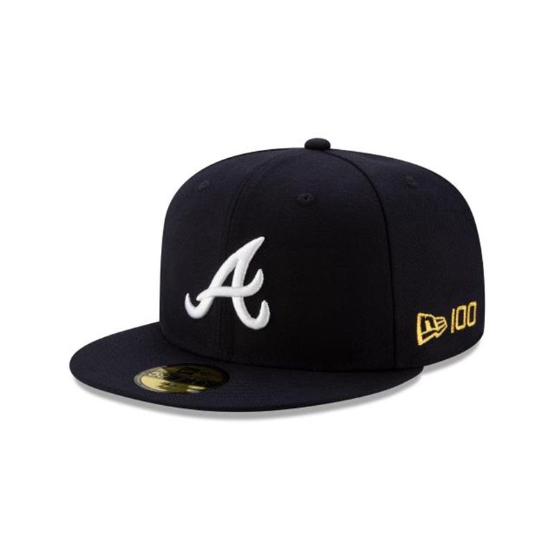 MLB Atlanta Braves Team Color 59Fifty Fitted (GTK8049) - Black New Era Caps